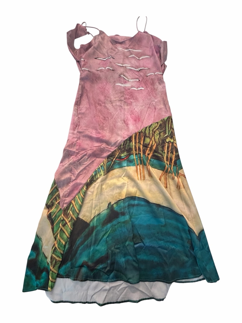 Pink & Teal Girls' Printed Maxi Dress - Brand Unspecified
